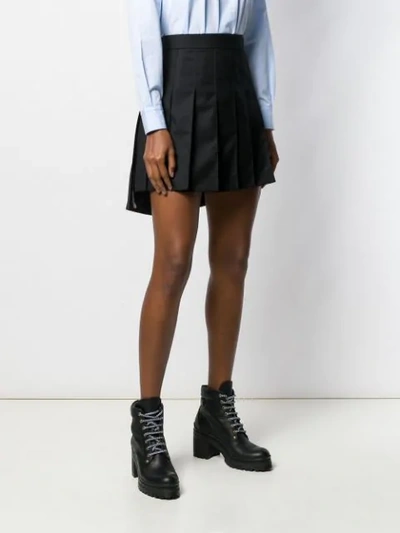 Shop Thom Browne Pleated Step-hem Mini Skirt In Black