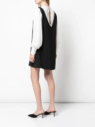 Shop Cinq À Sept Mercer Two-tone Dress In Black