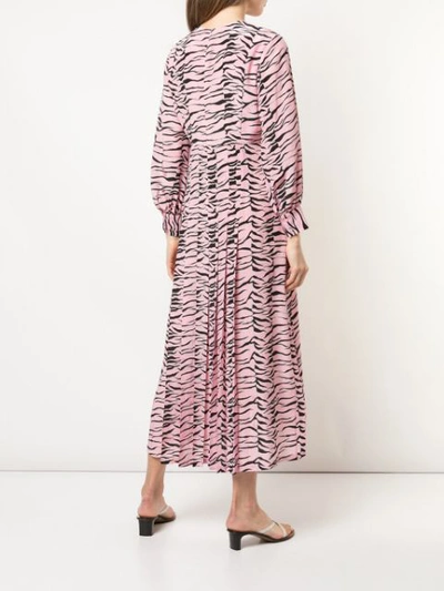 Shop Rixo London Tiger Stripe Dress In Pink