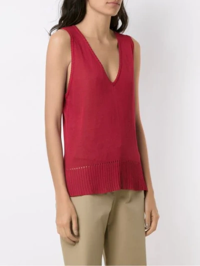 Shop Alcaçuz Nairobi Knit Tank Top In Red