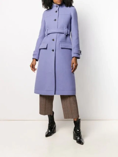 Shop Chloé Belted Single-breasted Coat In Purple