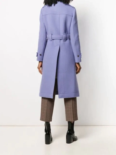 Shop Chloé Belted Single-breasted Coat In Purple