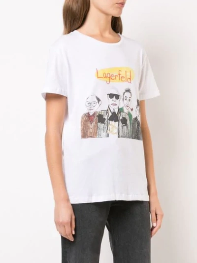 Shop Unfortunate Portrait Lagerfeld T-shirt In White