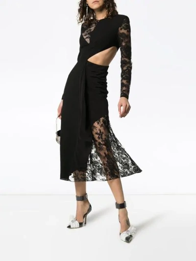 Shop Givenchy Lace Insert Dress In Black