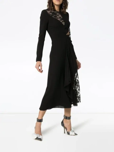 Shop Givenchy Lace Insert Dress In Black