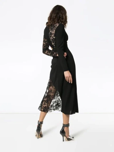 Shop Givenchy Lace Insert Dress In Black