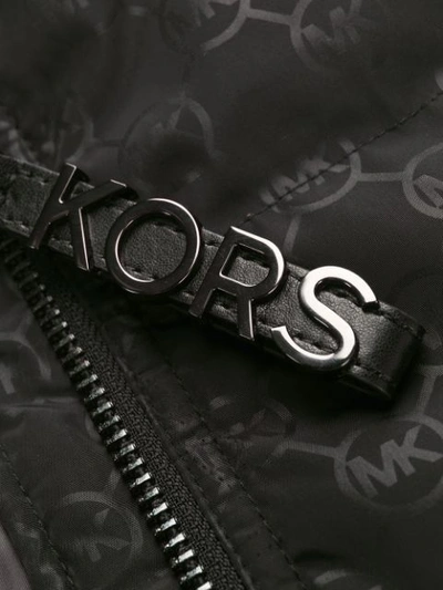 Shop Michael Michael Kors Logo Monogram Coat In Black