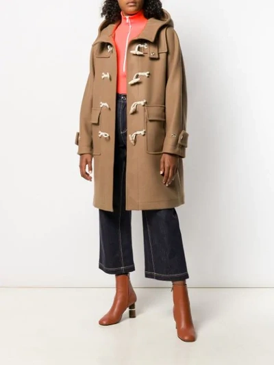 Shop Mackintosh Single Breasted Duffel Coat In Neutrals