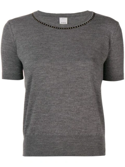 Shop Pinko Short Sleeve Sweater In Grey