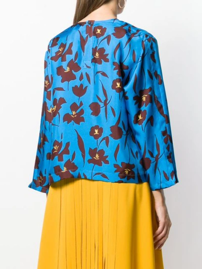 Shop Alysi Loose-fit Floral Blouse In Azzurro