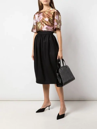 Shop Rochas High Waisted Skirt In Black