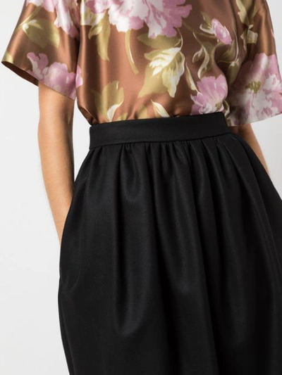 Shop Rochas High Waisted Skirt In Black