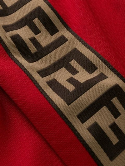 Shop Fendi Ff Motif Band Sweatshirt In Red