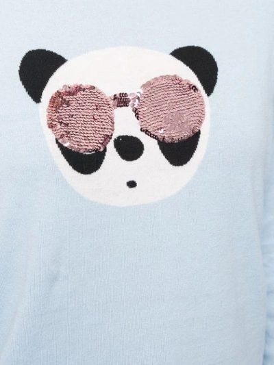 Shop Markus Lupfer Tracy Panda Sequin Sweater In Blue