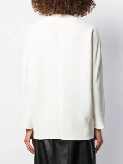 Shop Alberto Biani V-neck Blouse In White