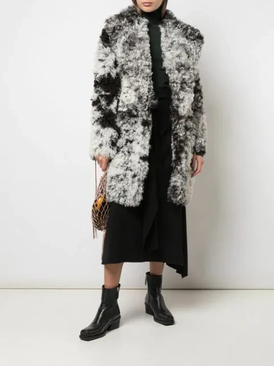 Shop Common Leisure Oversized Shearling Coat In Black