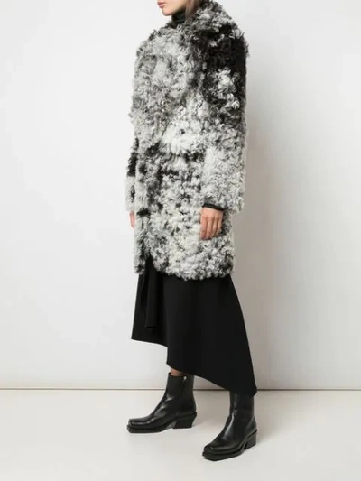 Shop Common Leisure Oversized Shearling Coat In Black