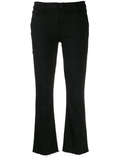 J BRAND CROPPED BOOTCUT TROUSERS - 黑色
