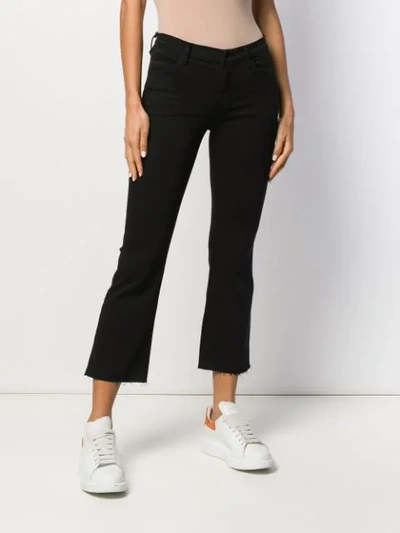 J BRAND CROPPED BOOTCUT TROUSERS - 黑色