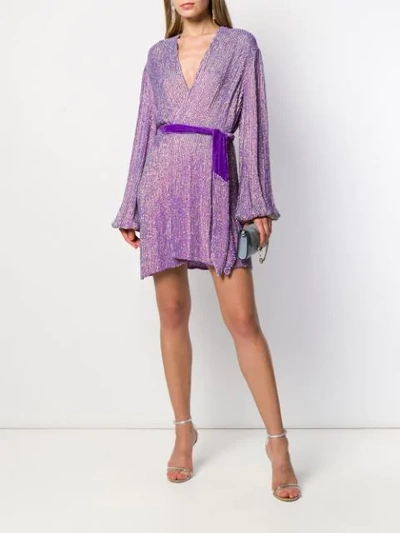 RETROFETE WRAP V-NECK DRESS - 紫色