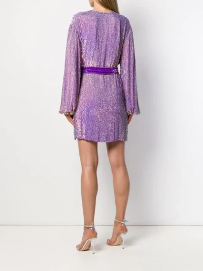 Shop Retroféte Wrap V-neck Dress In Purple