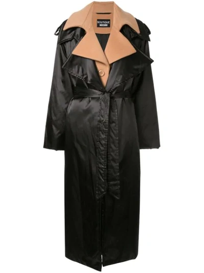 Shop Boutique Moschino Layered-effect Trench Coat In Black