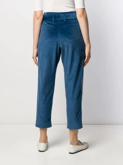 Shop Brunello Cucinelli Belted Cropped Trousers In Blue