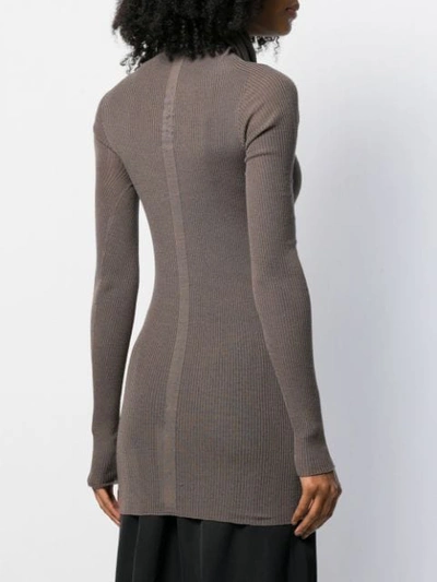 Shop Rick Owens Turtle Neck Knitted Sweater In Grey