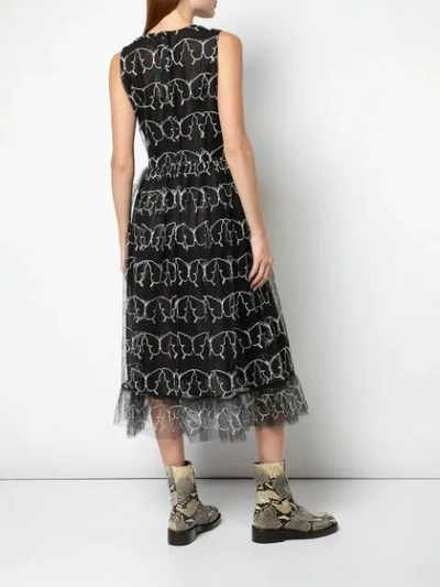 Shop Sandy Liang Oona Tulle Midi Dress In Black