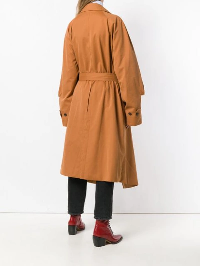 Shop Y/project Oversized Trench Coat In Brown