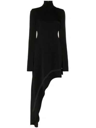 Shop Ellery Bauhaus Asymmetric Hem Dress In Black