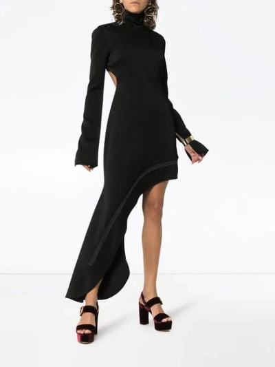 Shop Ellery Bauhaus Asymmetric Hem Dress In Black