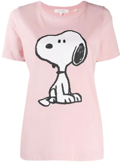 Shop Chinti & Parker Snoopy Print T-shirt In Pink