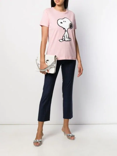 Shop Chinti & Parker Snoopy Print T-shirt In Pink