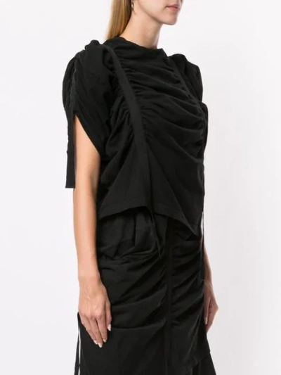 Shop Aganovich Gathered Top In Black