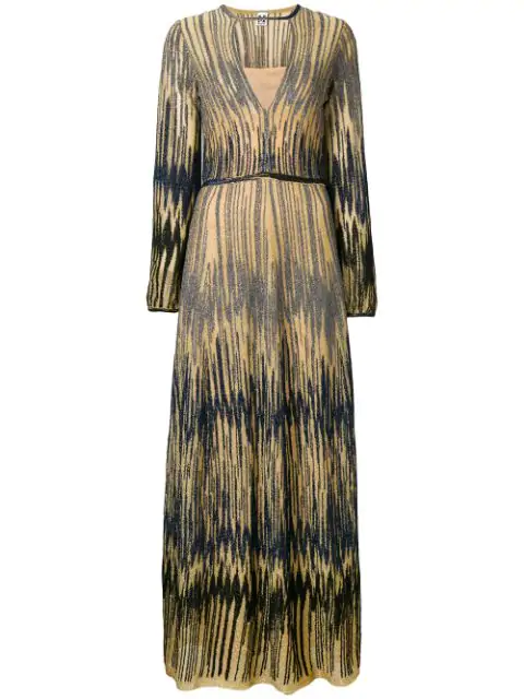 metallic embroidered maxi dress