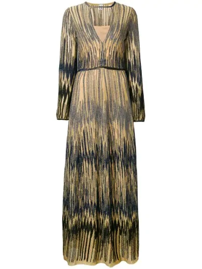 Shop M Missoni Embroidered Maxi Dress In Metallic