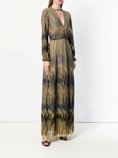 Shop M Missoni Embroidered Maxi Dress In Metallic