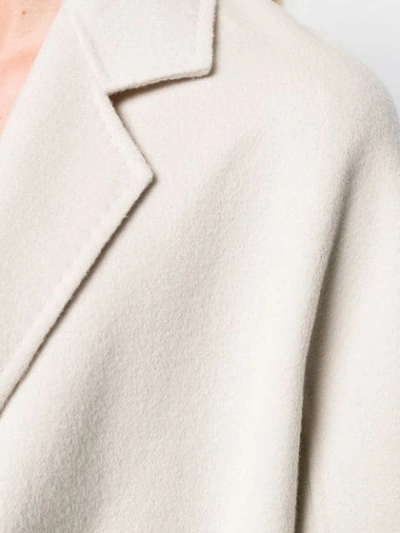 Shop Arma Stitch Detail Wrap Coat In Neutrals