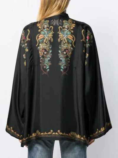 Shop Etro Flared Mandarin Blouse In Black