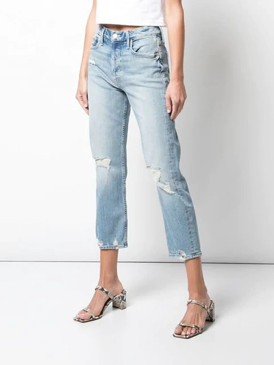 Shop Mother Tomcat Cropped Jeans In Blue