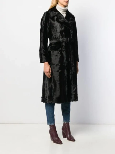 Shop Paltò Belted Coat In Nero