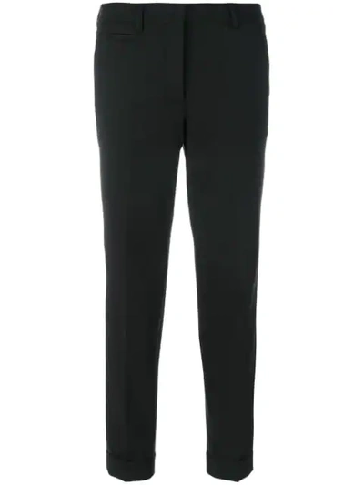 Shop Brag-wette Cropped Slim-fit Trousers - Grey