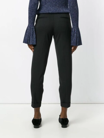 Shop Brag-wette Cropped Slim-fit Trousers - Grey
