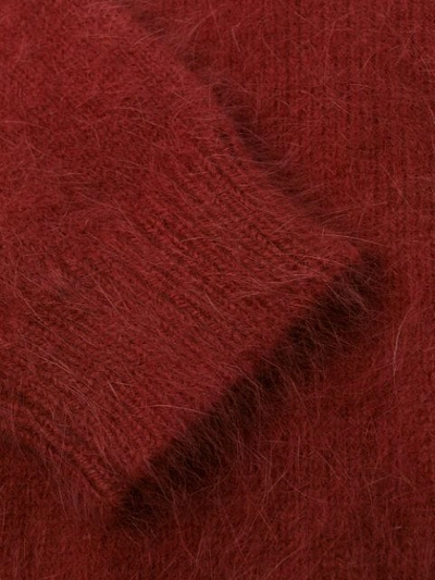 Shop Bellerose Round Neck Fuzzy Knit Jumper In Brown