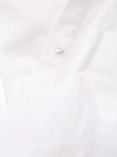 Shop Viktor & Rolf Cropped Tulle Shirt In 01219 White