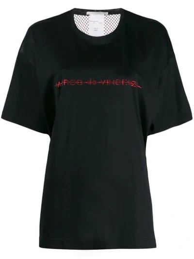 Shop Marco De Vincenzo Rhinestone Embelished T-shirt In Black