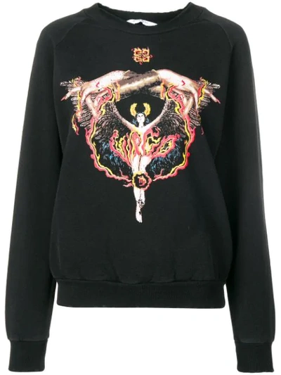 Shop Givenchy Fire Goddess Sweatshirt In Black