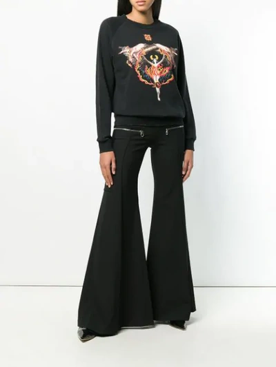 Shop Givenchy Fire Goddess Sweatshirt In Black
