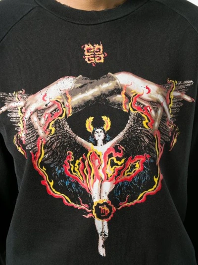 Shop Givenchy Fire Goddess Sweatshirt In Black